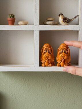 Vintage Droopy Face Hound Dog Salt and Pepper Shaker Set